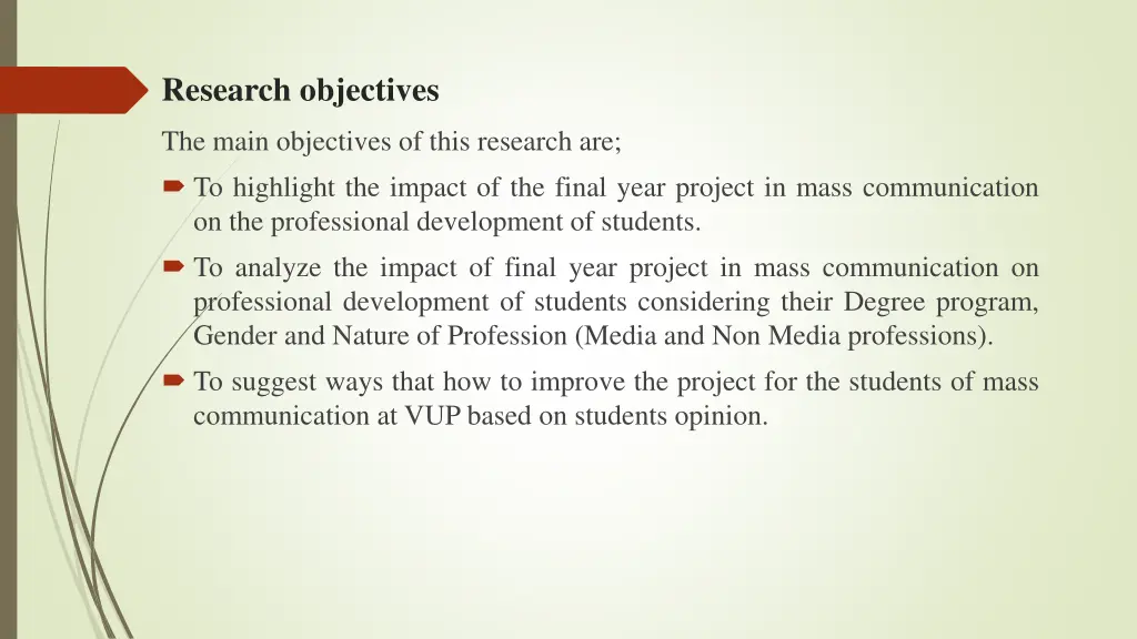 research objectives