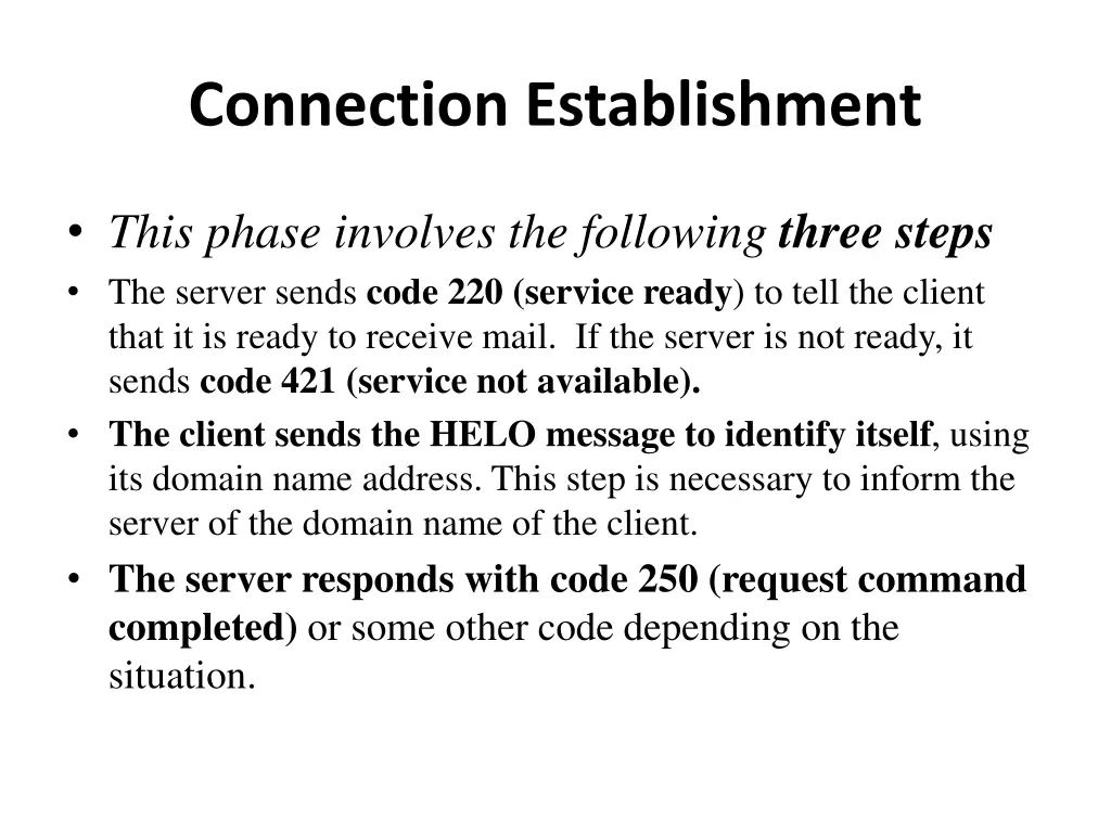 connection establishment