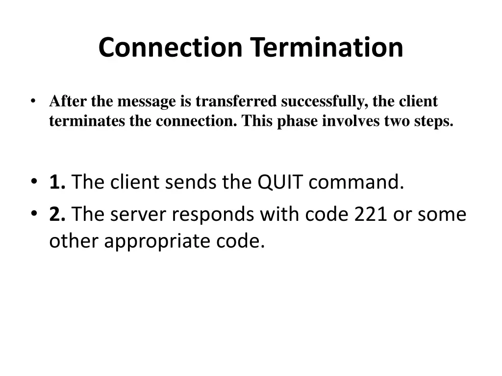 connection termination
