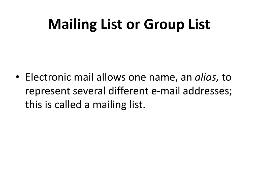 mailing list or group list