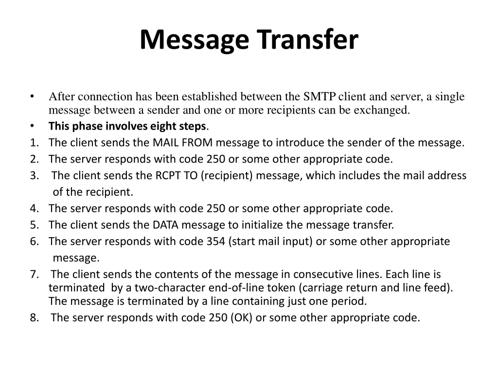 message transfer