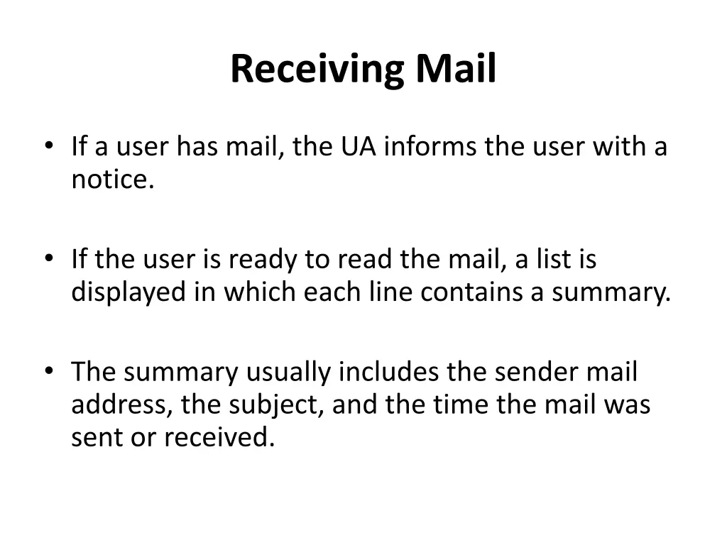 receiving mail