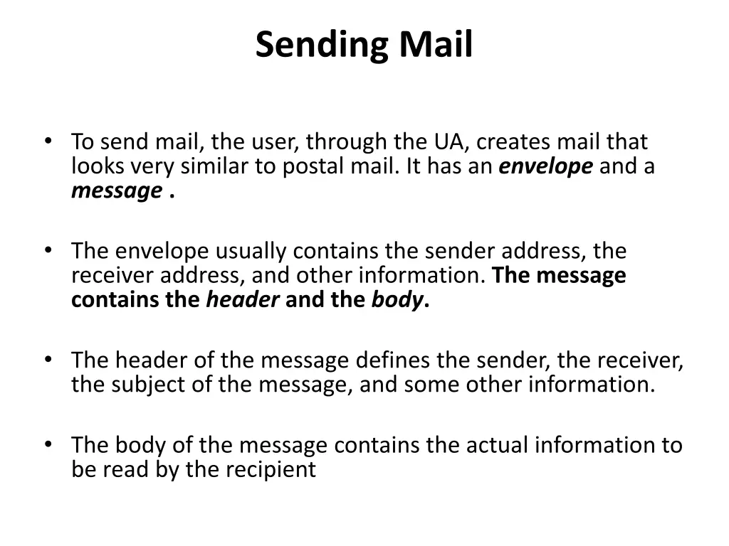 sending mail