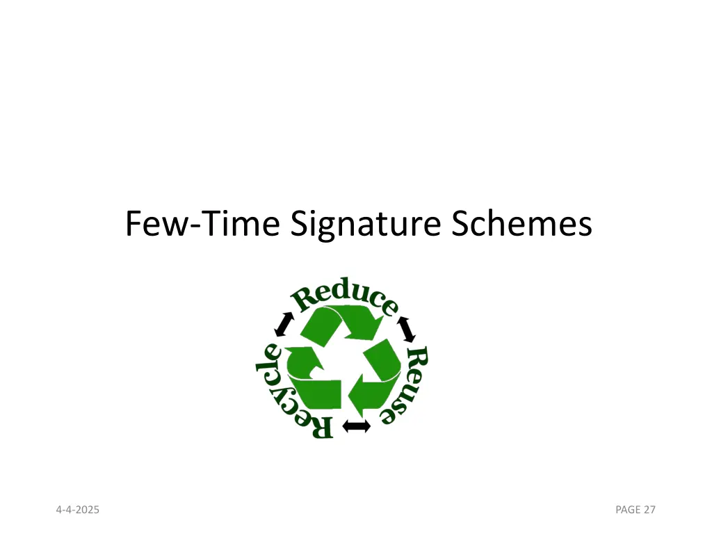few time signature schemes