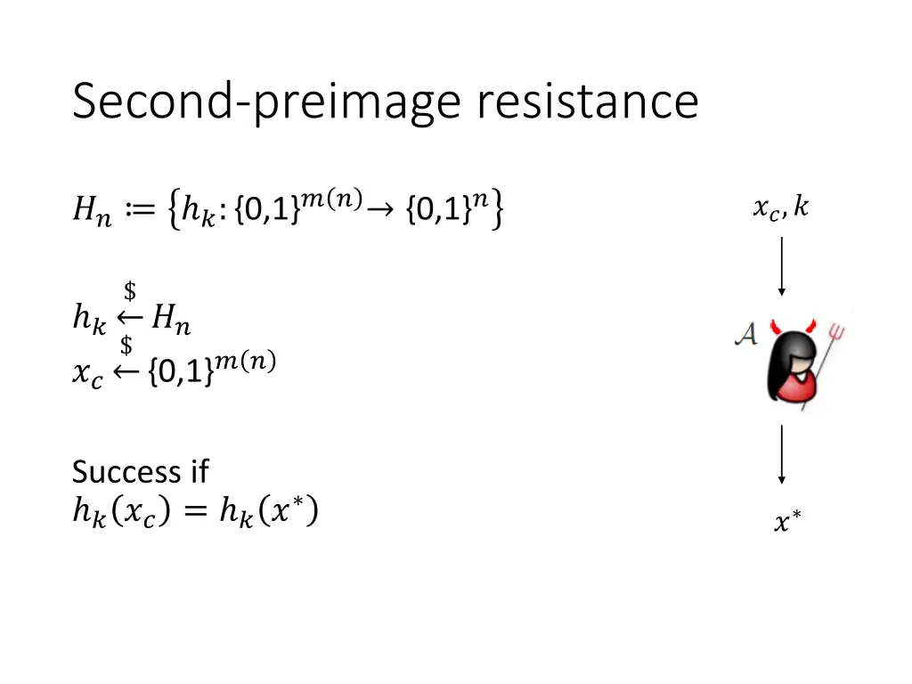 second preimage resistance
