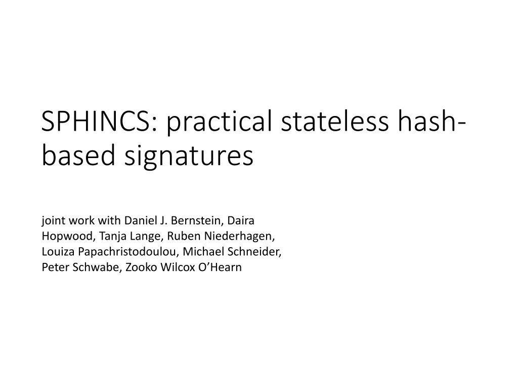 sphincs practical stateless hash based signatures