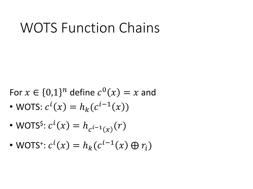 wots function chains