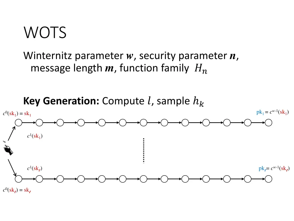 wots winternitz parameter w security parameter