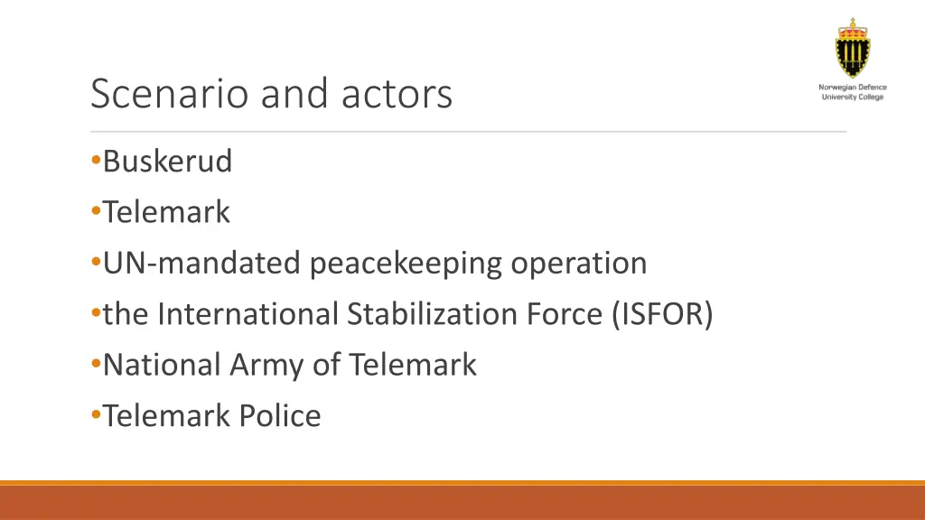 scenario and actors
