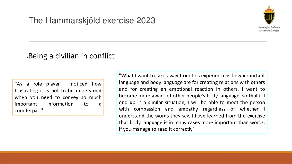 the hammarskj ld exercise 2023 2