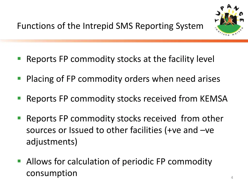 functions of the intrepid sms reporting system