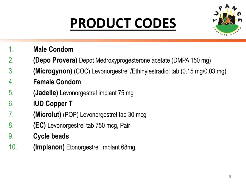 product codes