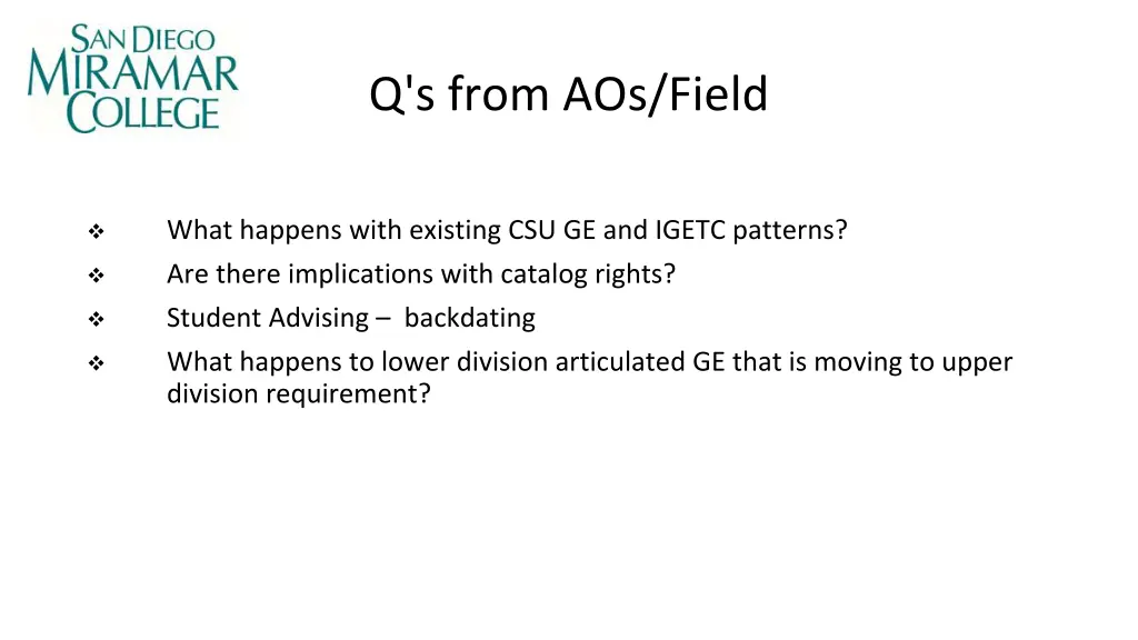 q s from aos field