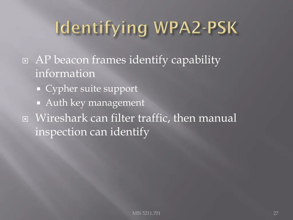 ap beacon frames identify capability information