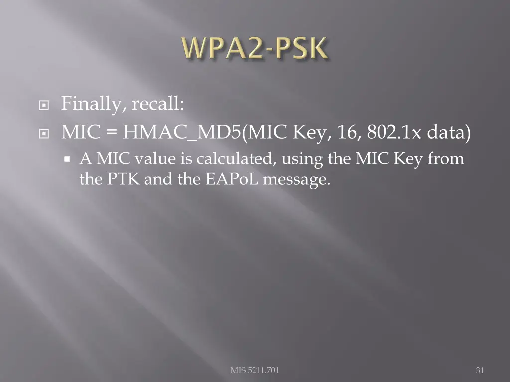 finally recall mic hmac
