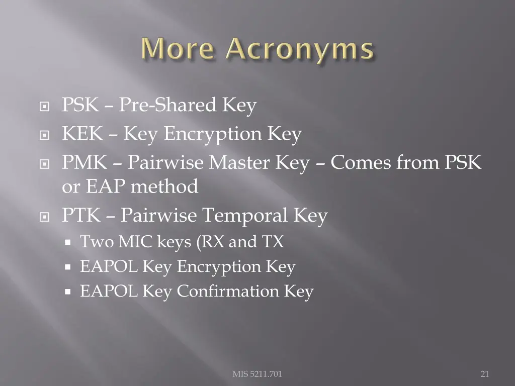 psk pre shared key kek key encryption
