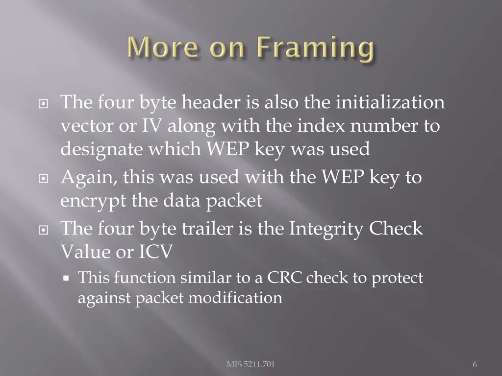 the four byte header is also the initialization