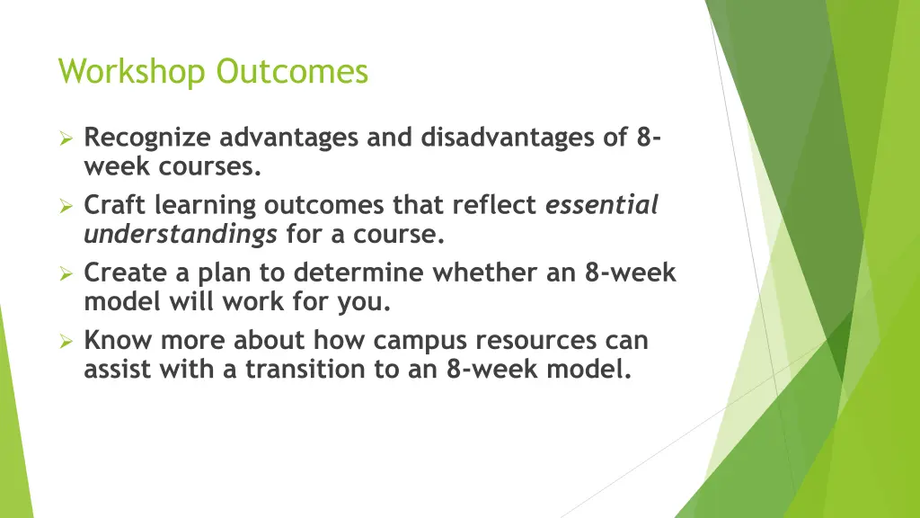 workshop outcomes