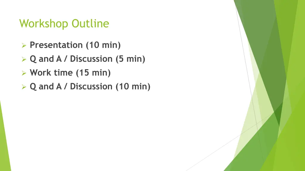 workshop outline