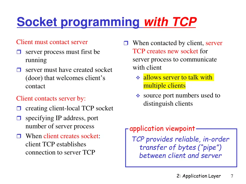 socket programming with tcp