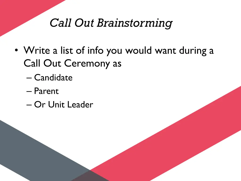 call out brainstorming