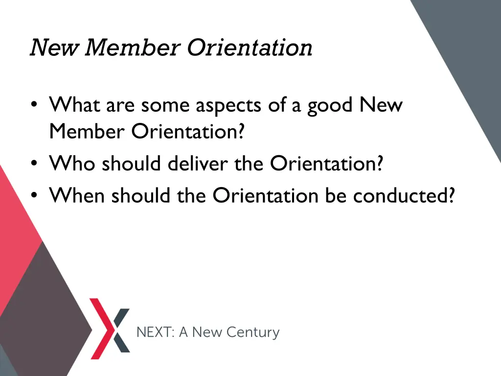 new member orientation 1