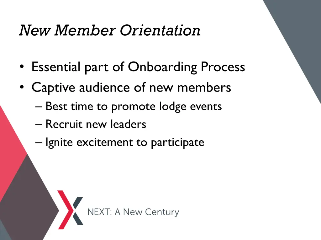 new member orientation