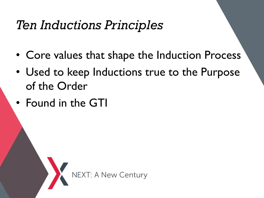 ten inductions principles