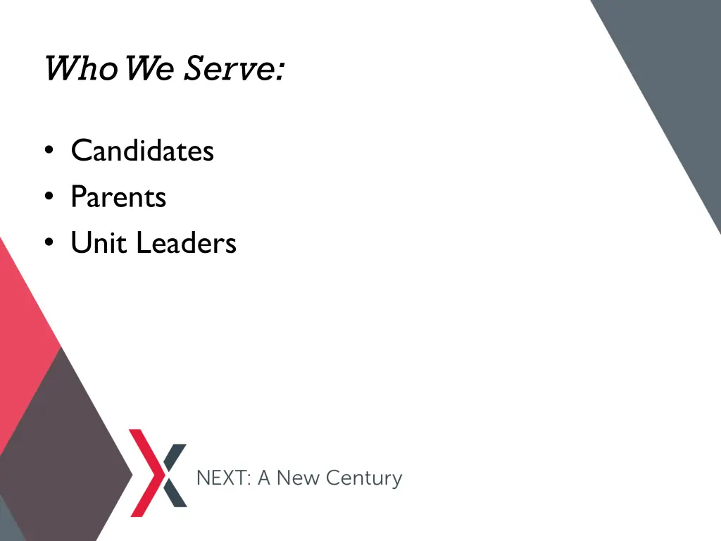 who we serve