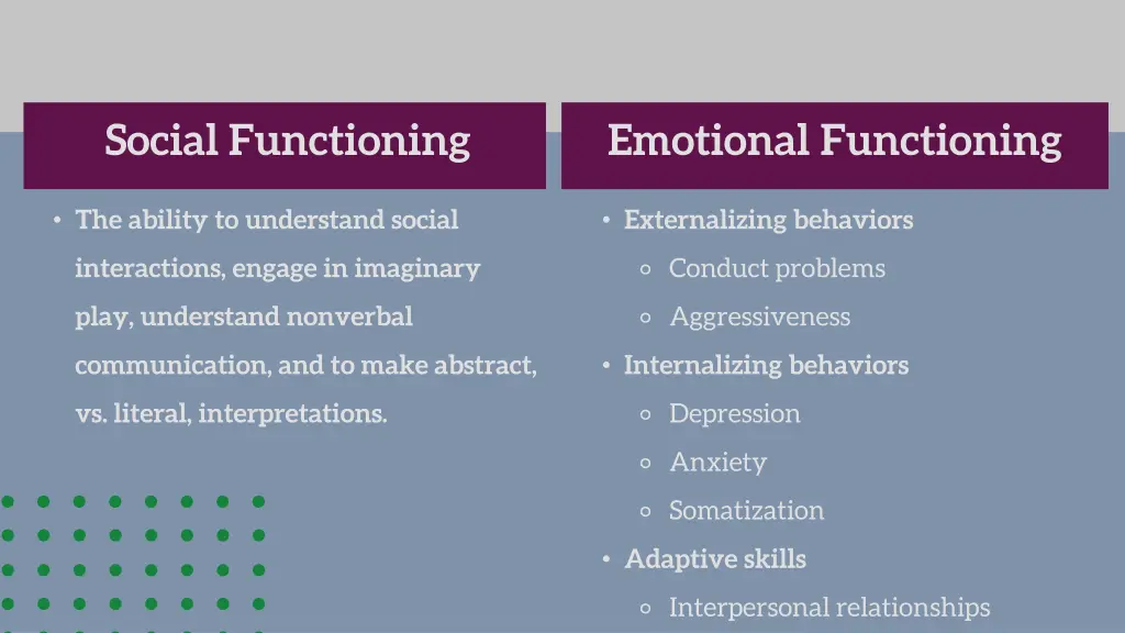 social functioning