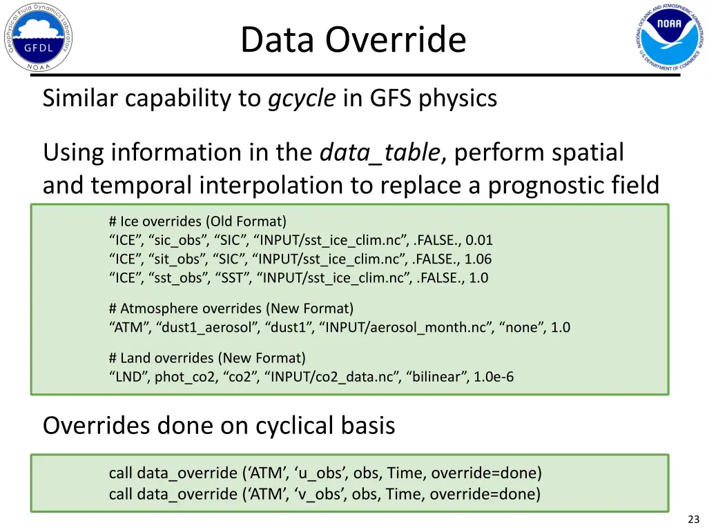 data override