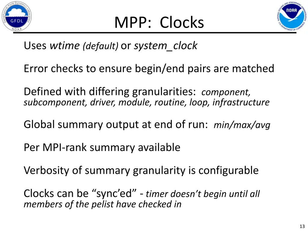 mpp clocks