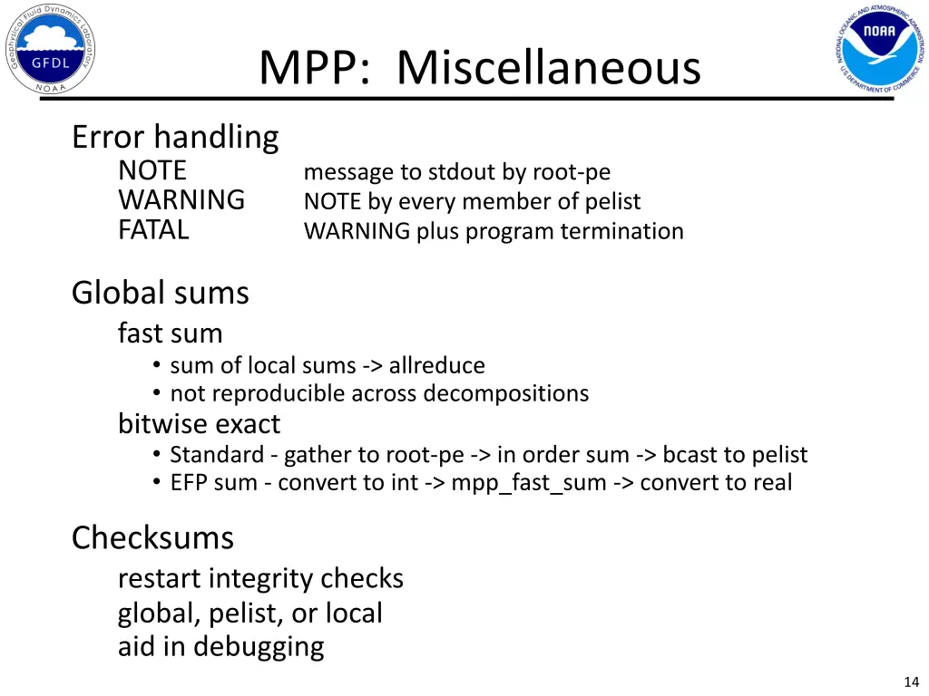 mpp miscellaneous