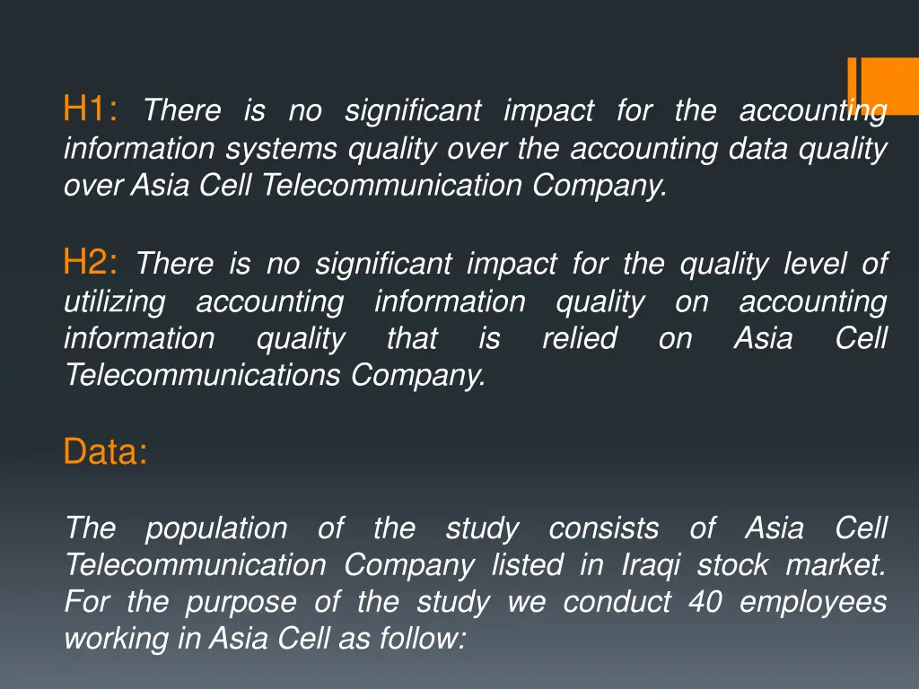 h1 there is no significant impact