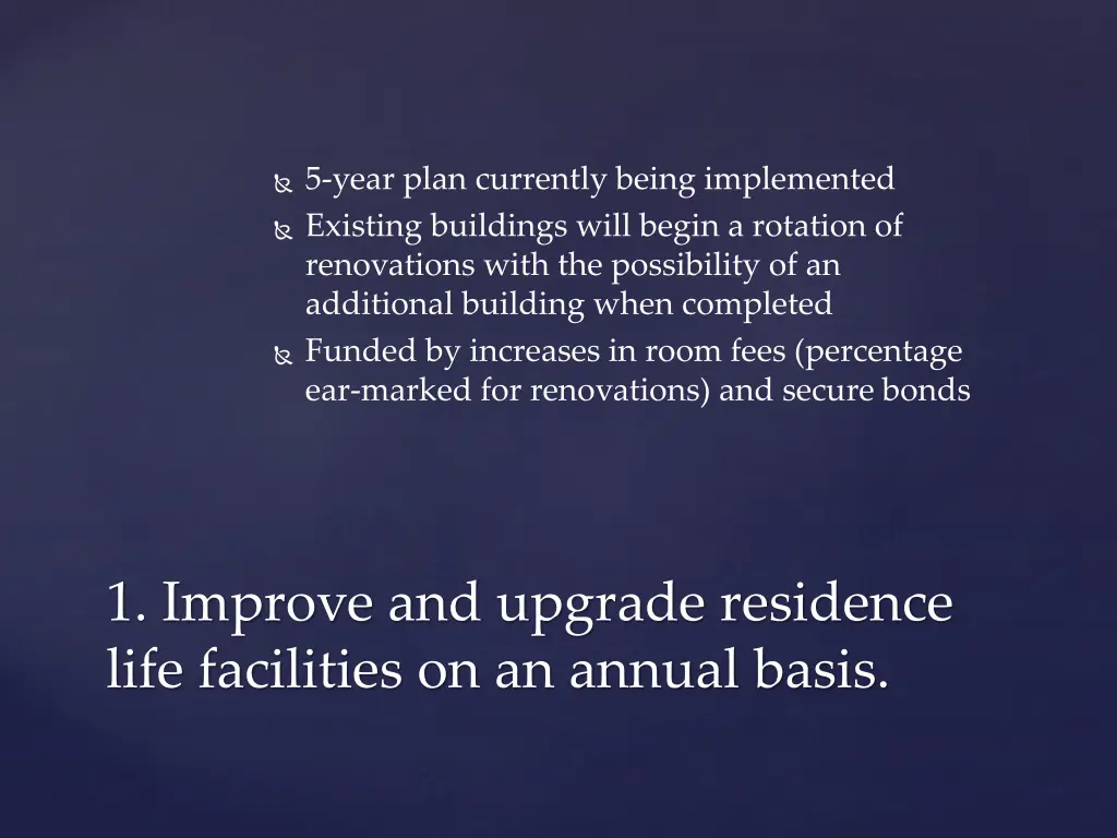 5 year plan currently being implemented