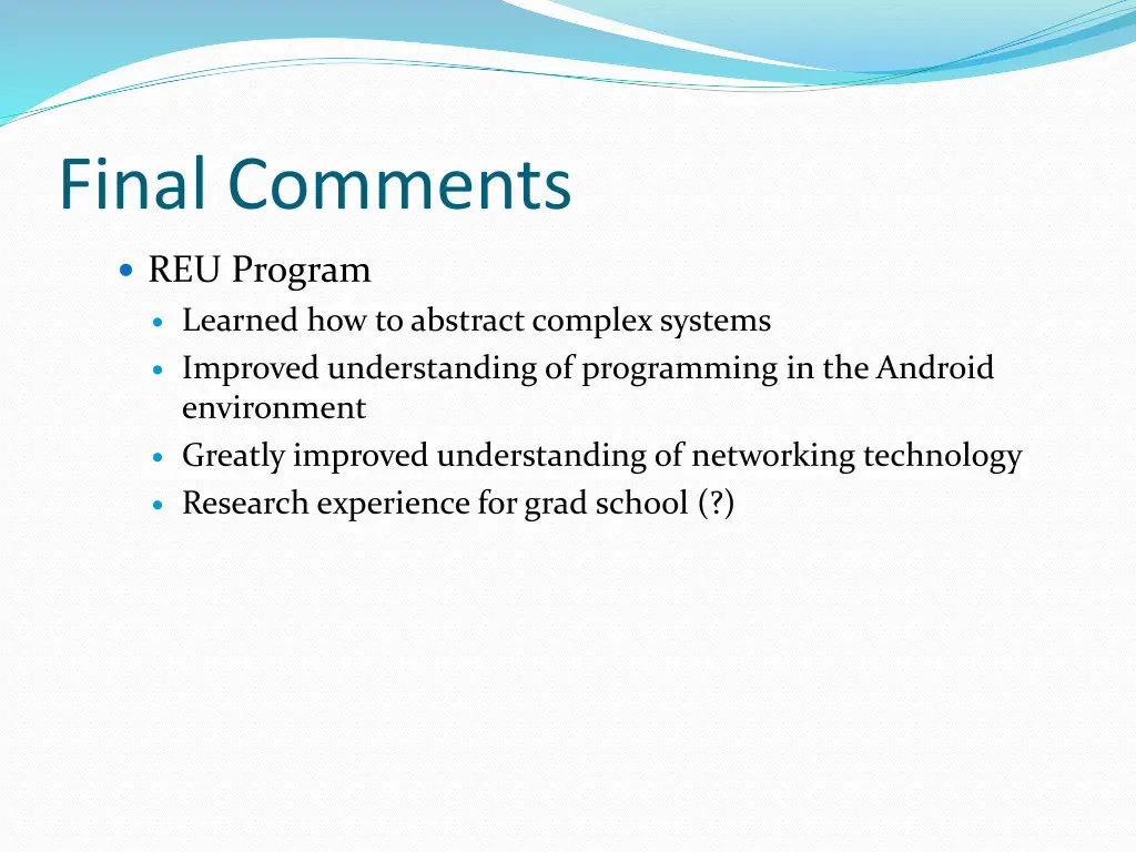 final comments