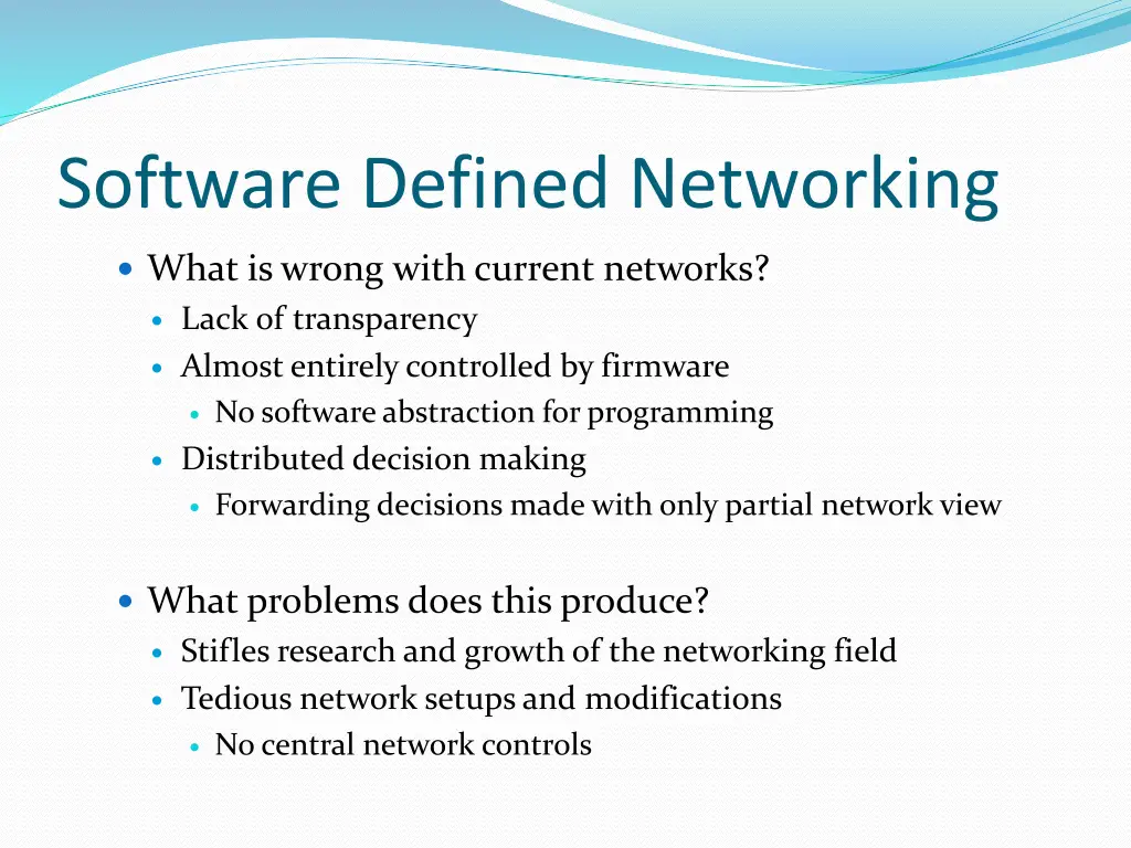 software defined networking