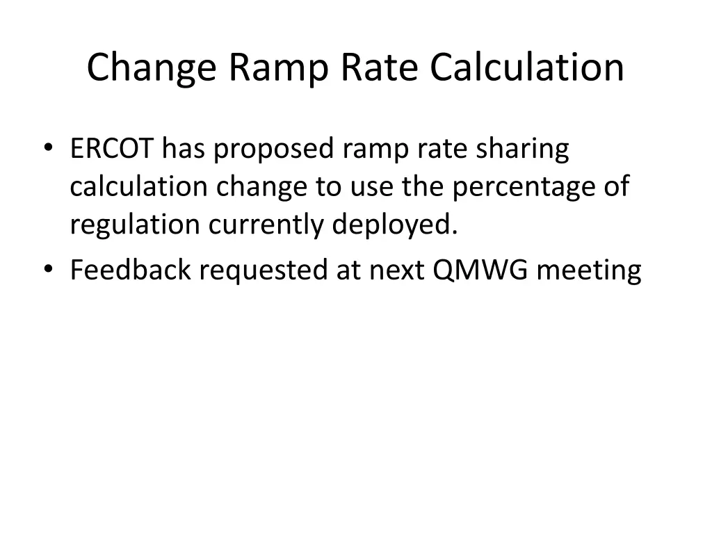 change ramp rate calculation