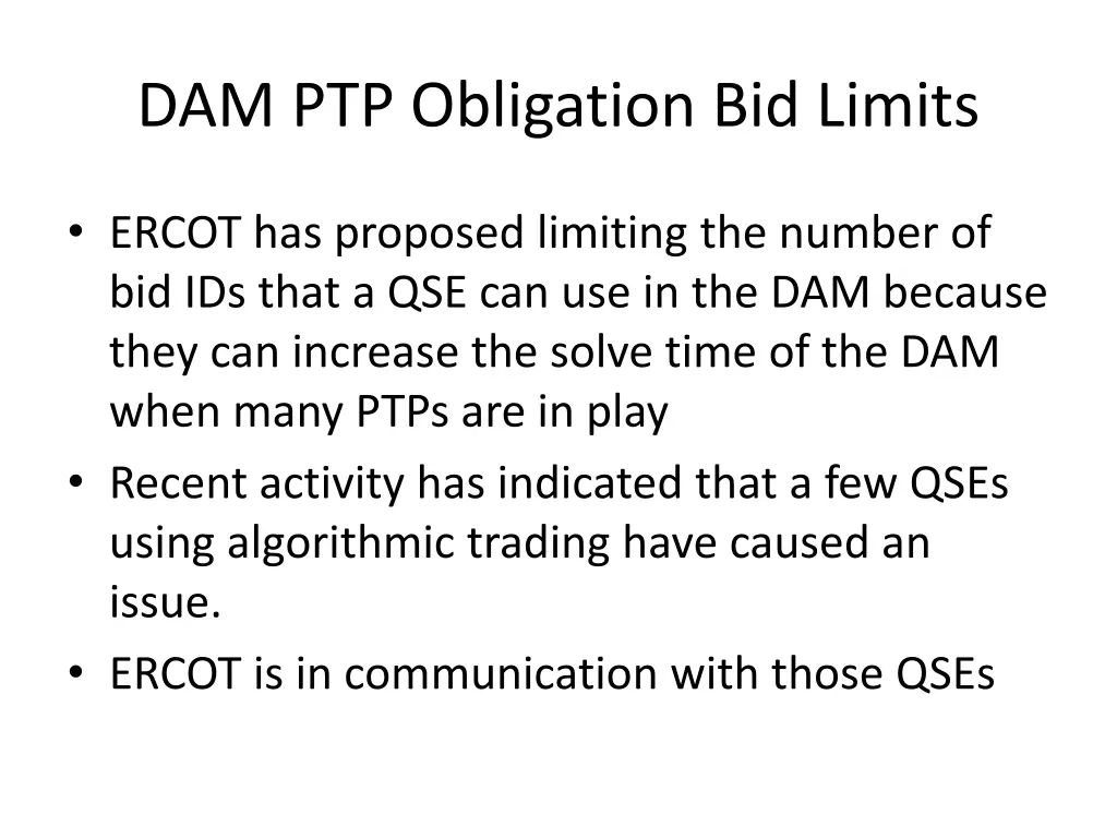 dam ptp obligation bid limits