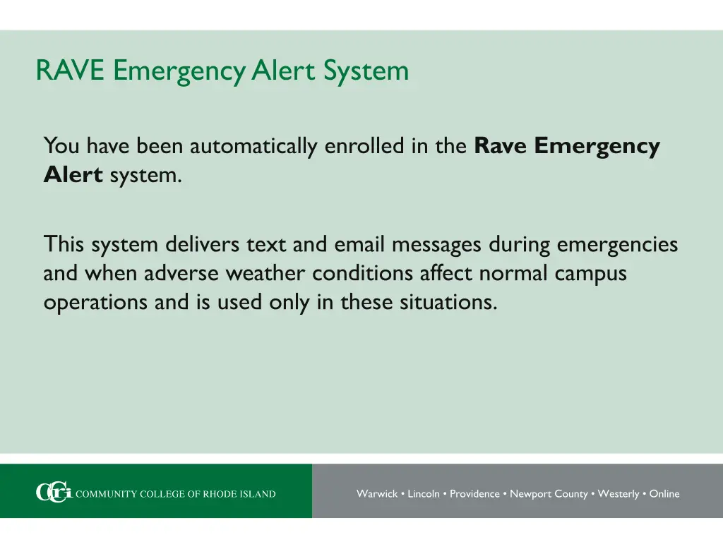 rave emergency alert system