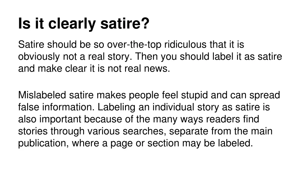 is it clearly satire