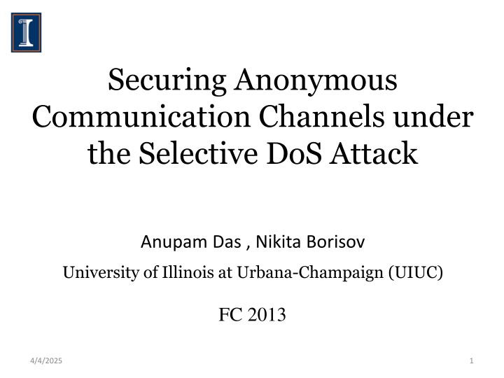 securing anonymous communication channels under