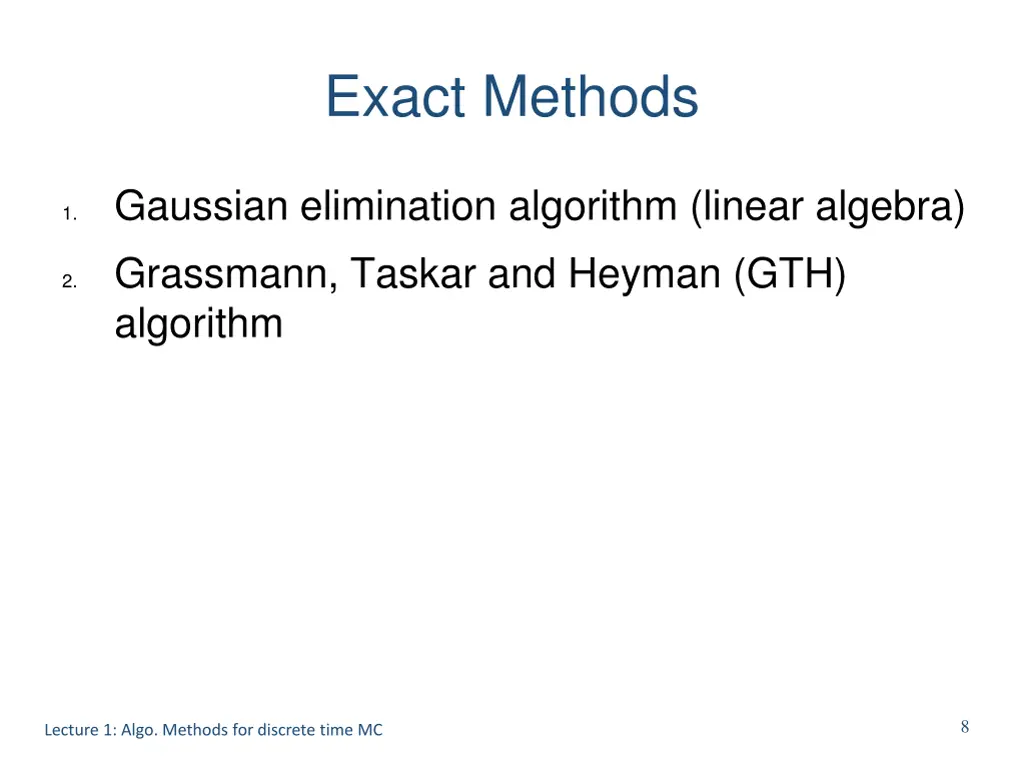 exact methods