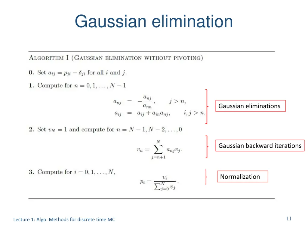 gaussian elimination