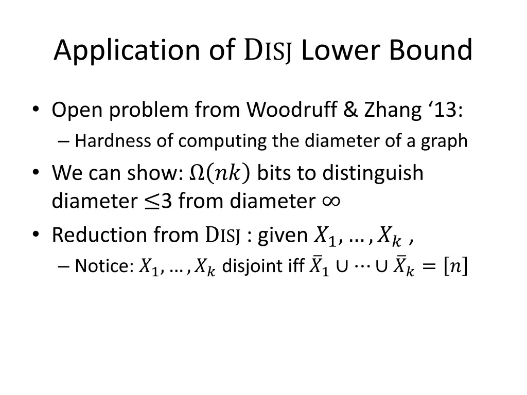 application of d isj lower bound