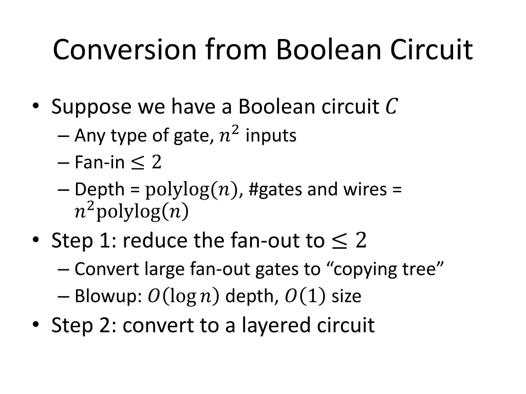 conversion from boolean circuit