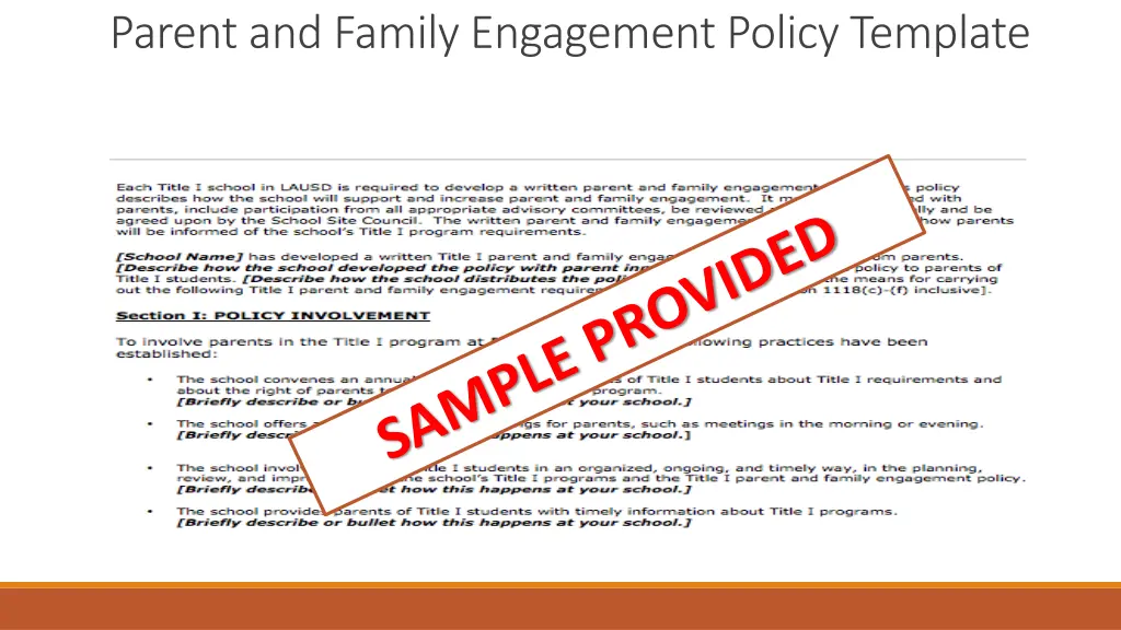 parent and family engagement policy template