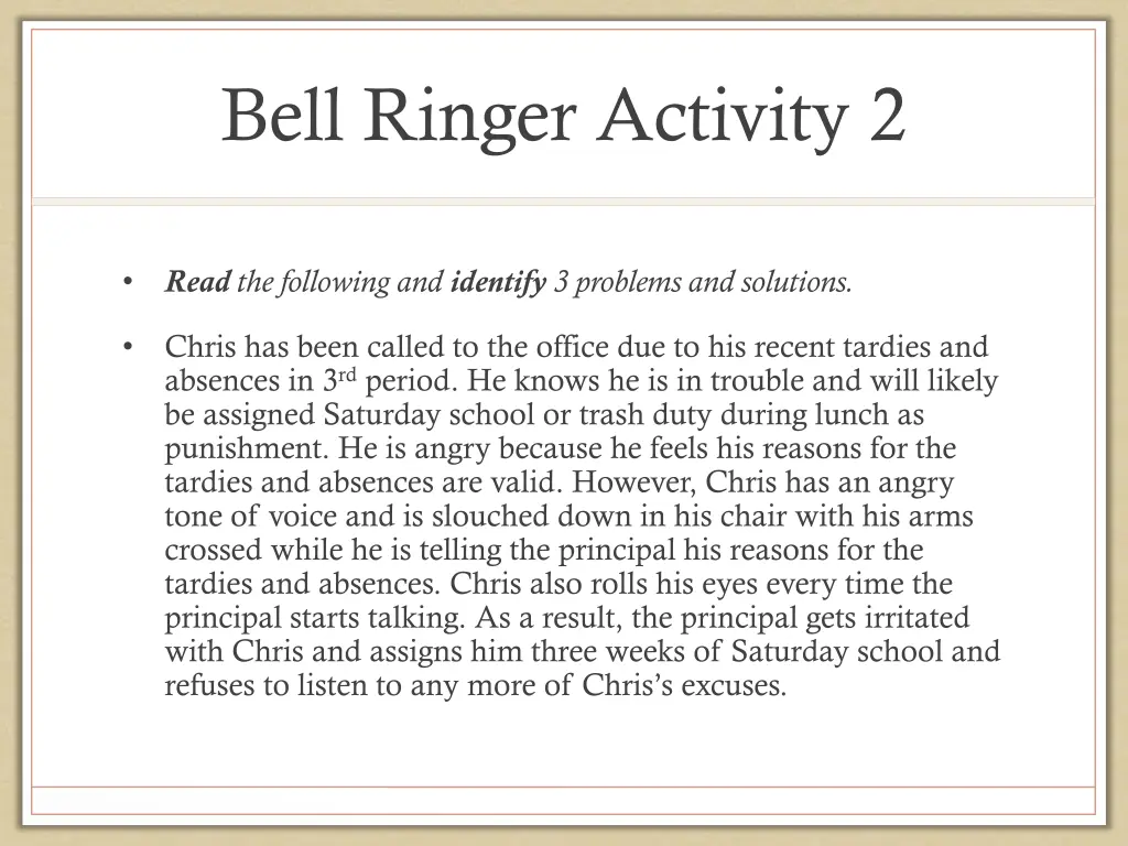 bell ringer activity 2