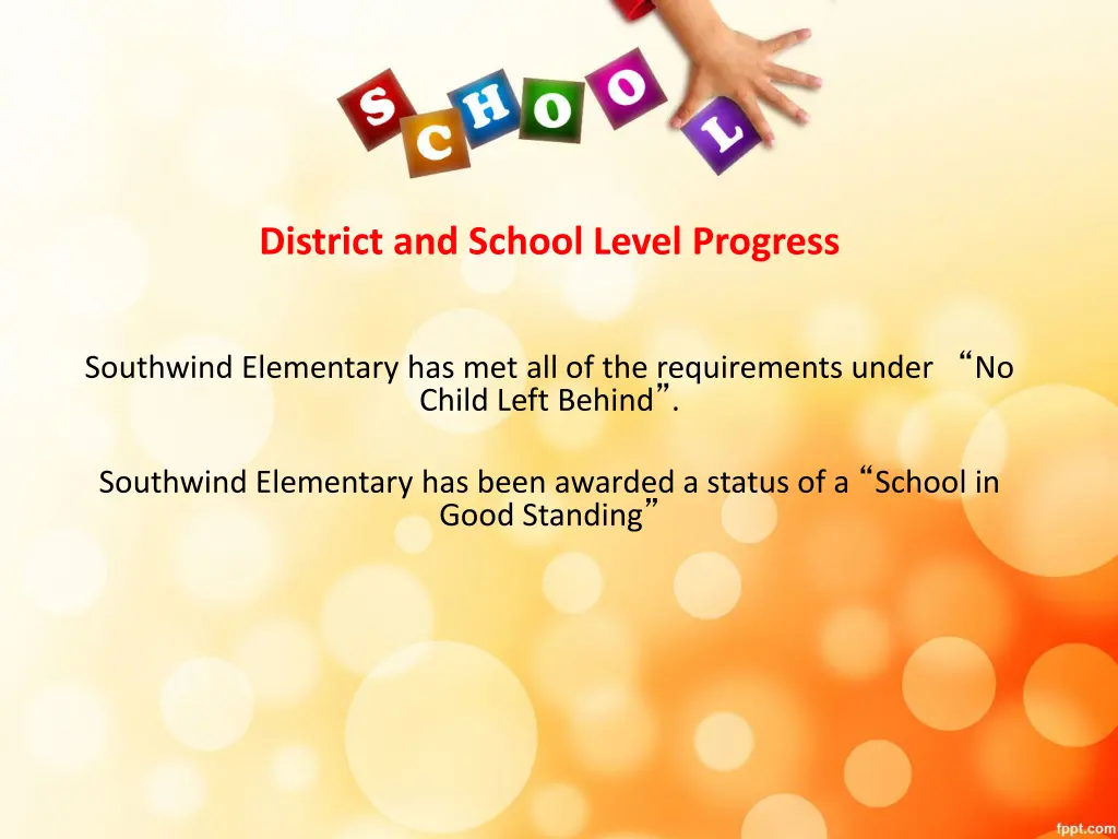 district and school level progress