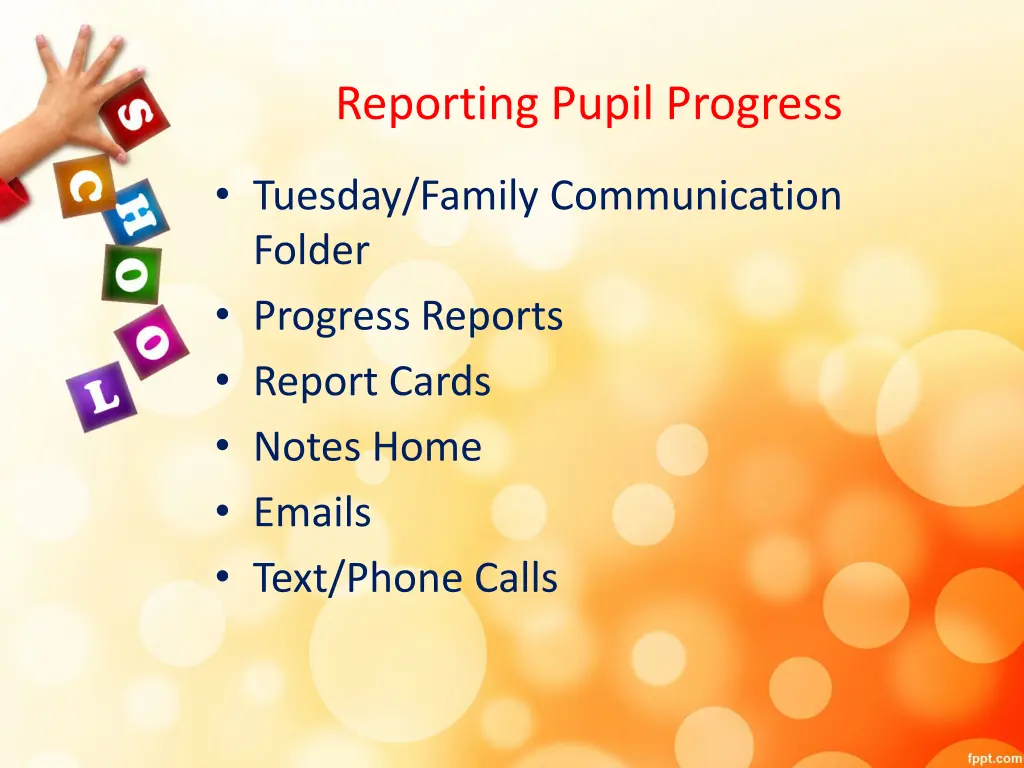 reporting pupil progress